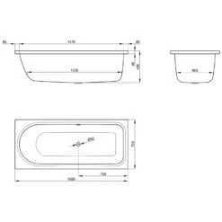 Bette Ocean Badewanne 160 X 70 X 45 Cm, Überlauf Hinten -Badezimmerbedarf Geschäft bette ocean badewanne 160 0 x 70 0 x 45 0 cm 2118757