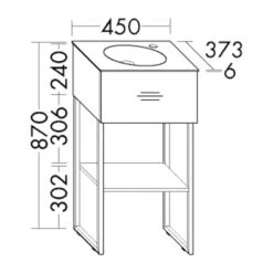 Burgbad Coco Gäste Bad Mineralguss-Waschtisch Mit Waschtischunterbau Und Fußgestell