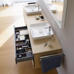 Duravit L-Cube Konsolenwaschtischunterbau Mit 4 Auszügen, 122 X 55 Cm, Für Waschtisch Links, Mit Zusatzmodul "F"