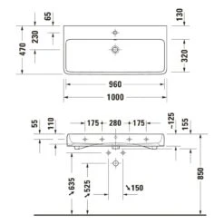 Duravit Qatego Waschtisch 100 X 47 Cm, 1 Hahnloch, Mit HygieneGlace -Badezimmerbedarf Geschäft duravit qatego waschtische 100 x 47 11077846
