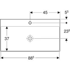 Geberit ONE Waschtisch 90 Cm, Abgang Vertikal, 1 Hahnloch, Ohne Überlauf -Badezimmerbedarf Geschäft geberit badkeramik und badmoebel one waschtische 7215612