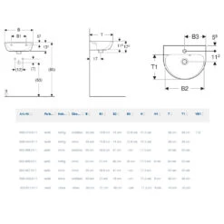 Geberit Renova Handwaschbecken 50 X 40 Cm Mit Hahnloch Ohne Überlauf -Badezimmerbedarf Geschäft geberit badkeramik und badmoebel renova waschtische 3973883