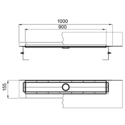 ACO ShowerDrain M+ Duschrinne 90 Cm Mit Aufkantung Hinten