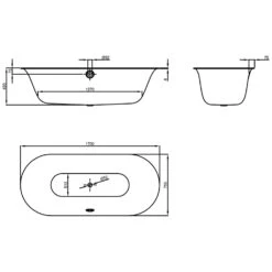 Bette Lux Oval-Wanne 170 X 75 Cm -Badezimmerbedarf Geschäft hersteller bette badewannen ovalbadewannen lux 170 2118343