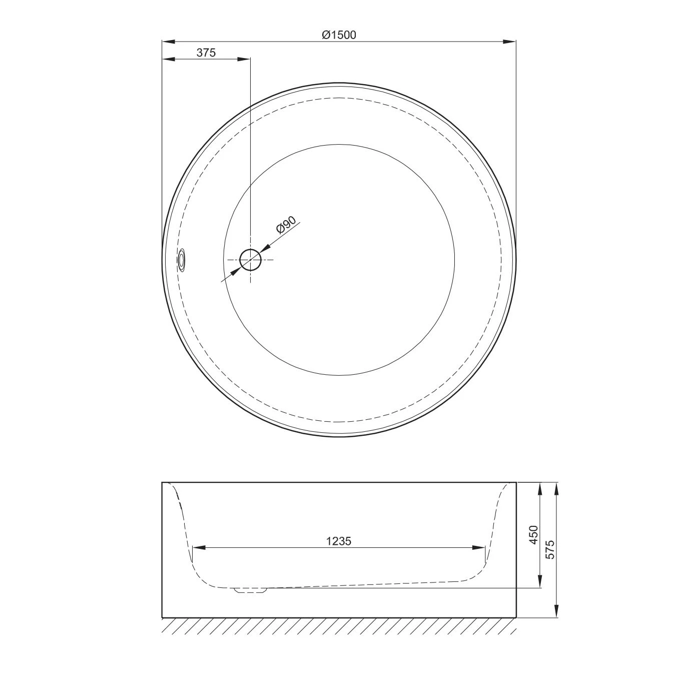Bette BettePond Silhouette Freistehende Rundbadewanne 150 X 150 Cm 2 Bette BettePond Silhouette Freistehende Rundbadewanne 150 X 150 Cm – Bild 2