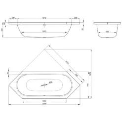 Bette Starlet 6-Eckwanne 200 X 75 X 42 Cm