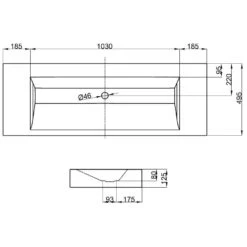 Bette BetteAQUA Wandwaschtisch Mit Falzrand 140 X 49,5 Cm Ohne Hahnloch