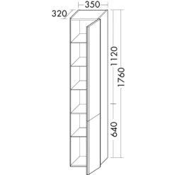 Burgbad Iveo Hochschrank 35 X 32 X 176 Cm Rechts