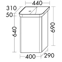 Burgbad Iveo Waschtischkombination Mit Mineralguss-Waschtisch Und LED-Beleuchtung 44 Cm Rechts