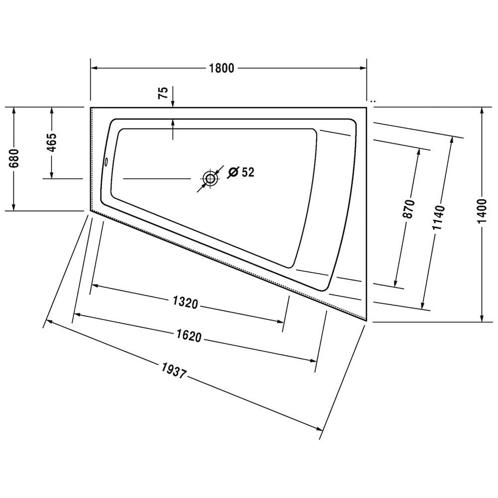 Duravit Paiova Whirlwanne 180 X 140 Cm Mit Combi-System E, Rückenschräge Rechts 1 Duravit Paiova Whirlwanne 180 X 140 Cm Mit Combi-System E, Rückenschräge Rechts