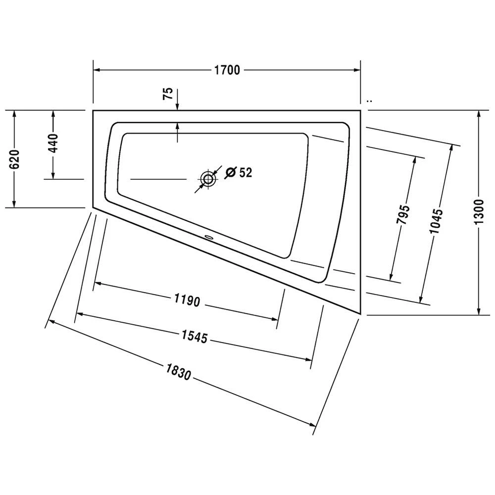 Duravit Paiova Whirlwanne 170 X 130 Cm Mit Jet System, Rückenschräge Rechts 1 Duravit Paiova Whirlwanne 170 X 130 Cm Mit Jet System, Rückenschräge Rechts