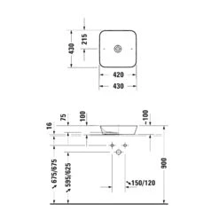 Duravit Cape Cod Aufsatzbecken 43 X 43 Cm Ohne Hahnloch
