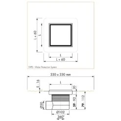 ESS Easy Drain Aqua Jewels Quattro Glas 20x20 Bodenablauf Komplettset -Badezimmerbedarf Geschäft hersteller ess bodenablaeufe easy drain aqua 1006076