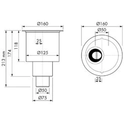 ESS Easy Drain Siphongehäuse M2, Abgang Nach Unten