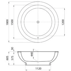 Hoesch Michael Graves Dreamscape Rund-Badewanne 180 Cm Freistehend Mit Außenverkleidung