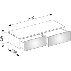 Keuco Edition 400 Sideboard 140 X 28,9 X 53,5 Cm