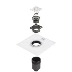 Architekt House Badablauf 10 X 10 Cm Abgang Senkrecht Abdeckung Edelstahl