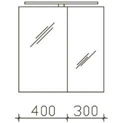Pelipal S5 Spiegelschrank 70 X 16 X 70 Cm Mit LED Leuchtentyp I, Große Tür Rechts