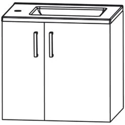 Puris For Guests Möbelkombination Mit Glaswaschtisch 50 Cm -Badezimmerbedarf Geschäft hersteller puris for guests waschtischkombinationen moebelkombination 811395