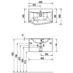 Puris For Guests Möbelkombination Mit Mineralguss-Möbelwaschtisch 60 Cm, Rechts -Badezimmerbedarf Geschäft hersteller puris for guests waschtischkombinationen moebelkombination 811402