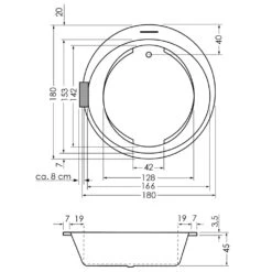 Repabad Ascona 180 Rund Badewanne