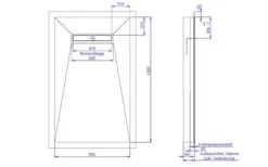 Schedel Plan Plus Mineral-Duschelement Bodeneben 90 X 150 Cm Mit Rinne, Gefälle Vierseitig
