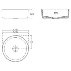 Art Aufsatzwaschtisch Ø 36 Cm, Rund 5 Art Aufsatzwaschtisch Ø 36 Cm, Rund -Badezimmerbedarf Geschäft megabad profi collection badkeramik lifestyle waschtische 5399720