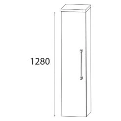 Puris B • Brace Mittelschrank 40 X 30 X 130,8 Cm Mit 1 Tür, Anschlag Links