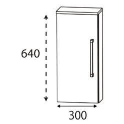 Puris B • Maxx Oberschrank 30 X 15 X 66,8 Cm Mit 1 Tür, Anschlag Links
