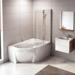 RAVAK Rosa II 150 X 105 Cm Eck-Badewanne Mit Duschbereich Rechts