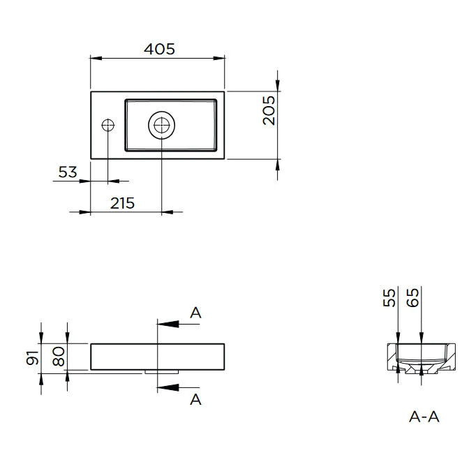 Riho Spring VOW Waschtisch Mit Unterschrank Für Gäste WC, 1 Tür Reversibel, 40 Cm 2 Riho Spring VOW Waschtisch Mit Unterschrank Für Gäste WC, 1 Tür Reversibel, 40 Cm – Bild 2