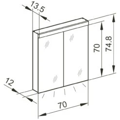 Schneider® Schneider LOW Line Plus LED 3000 K Spiegelschrank LOP 70/2/LED, 70 X 74,8 Cm, Steckdose Links Und Rechts -Badezimmerbedarf Geschäft schneider low line plus led 3000 4933994
