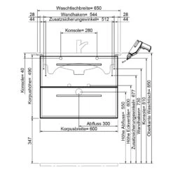 Steinkamp Living 2.0 Waschtischunterschrank 60 Cm Mit Villeroy & Boch Venticello Waschtisch 65 Cm Mit Überlauf -Badezimmerbedarf Geschäft steinkamp badmoebel living 2 villeroy boch 12325050