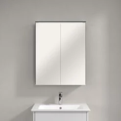 Villeroy & Boch Finero Waschtischunterschrank 65 Cm Mit Waschtisch Und Spiegelschrank, 2 Auszüge